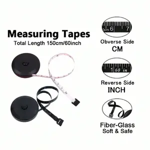 Stretchable Body Measurement Tape Measure 60 Inches (150 Cm), Dual Scale Inch/centimeter, Locking Pin, Round Design, Durable