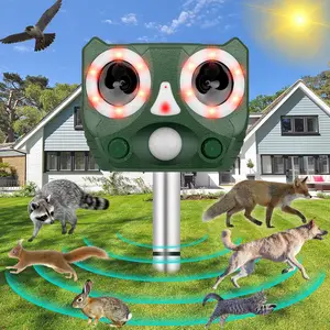 Ultrasonic Animal Repeller,2026 Upgrade Deer Repellent Devices,5 Modes Cat Repellent Outdoor Solar Powered Dog Repellent with Motion Sensor & Flashing Light,Raccoon Repellent for Yard Garden fathersdaygiftideas