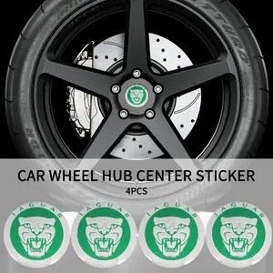 4pcs 56mm Car Wheel Center HUB Cap Emblem Stickers, Decorative Accessories for Jaguar X-Type F-Type S-Type Xe Xf Xj Xjr Xfr Xjs F-Pace