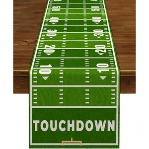 Nepnuser American Football Court Table Runner Touch Down Football Birthday Party Decoration Boy Sport Farmhouse Home Dining Room Kitchen Table Decor (13" x 72")