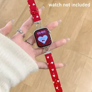 Apple Watch Band Heart Buckle Leather Strap, Fashion Unique Design, Fits 38/40/41/42/44/45/46/49mm, Compatible with Apple Smartwatch Series