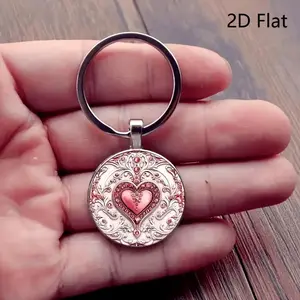 Charming Retro Pink Heart, Made of Zinc Alloy, Features Detailed Floral Patterns with Shimmering Rhinestones, Ideal for Keychains Bags Car Decorations Home Accents Celebrations & Festive Presents