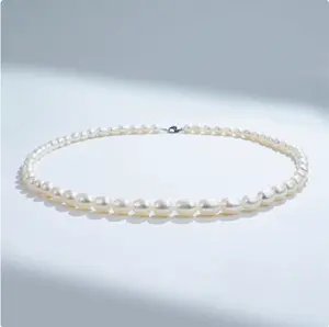 A515-49 6-7mm Non-nucleated Pearl necklace Fresh water pearl for birthday/anniversary/holiday /retirement/ graduation presents