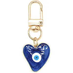 Evil Eye Keychains Sweat-heart Keychains Protection Charm for Women Men Car Key Ring Bag Purse Accessories