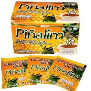 Piñalim Herbal Tea - Pineapple Flax Green White Teas - 30 Day Supply - Natural Beverage - Thailand Origin - 0.11 oz Sachets