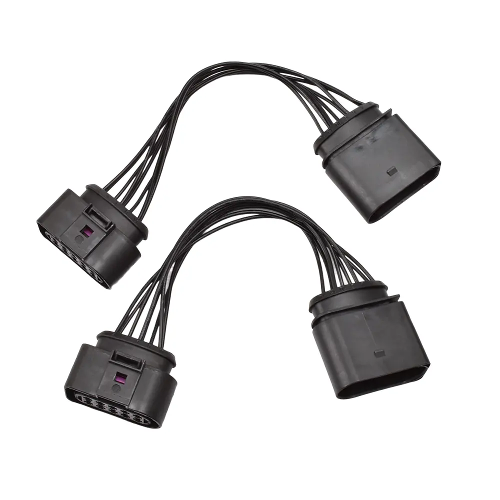 Volkswagen Jetta HID/Xenon Headlight Wiring Harness Car Adapter Kit, 14-to-10 Pin Connector Swap (2-Pack), Factory Spec, Halogen Lamp Compatible, High Reliability, Stable Characteristics, Easy Plug & Play Install, Don’t Fit LED Bulbs