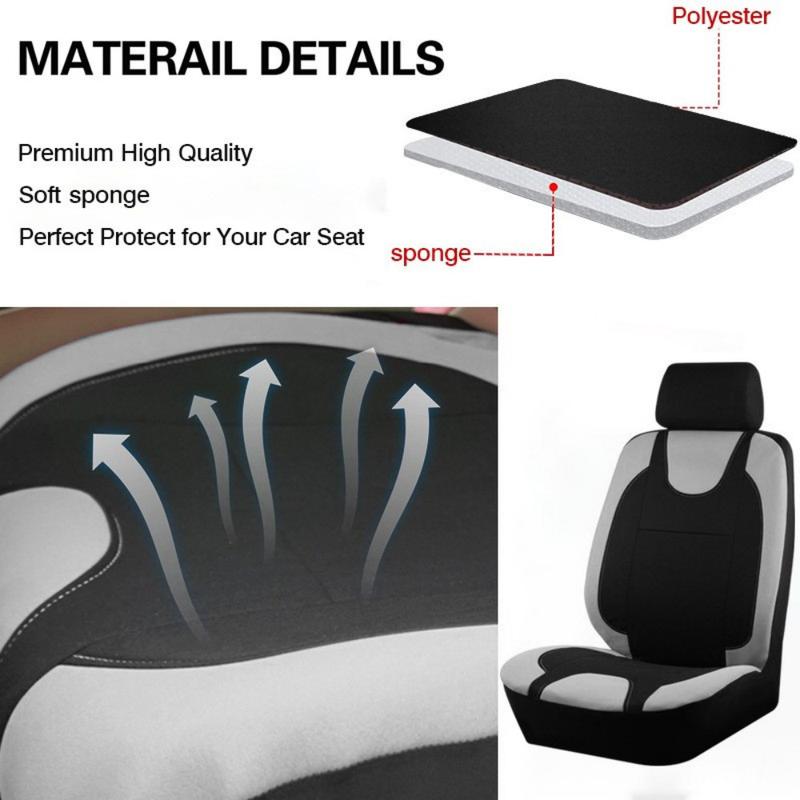 For Honda Accord/Civic/CR-V Car Seat Covers, Full Set Breathable Polyester Cloth Protectors Split Rear Bench Seat Auto Car Interiors Accessories Fit for Most Cars