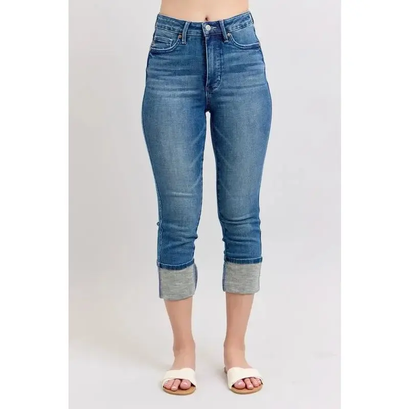 Plus Size Skinny Capris Jeans Denim Stretch
