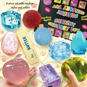 8-Piece Set Stress Relief Toys, Soft Texture, Slow Rebound, Sensory Pressure Release, Anxiety Relief, Creative Gift for Holidays