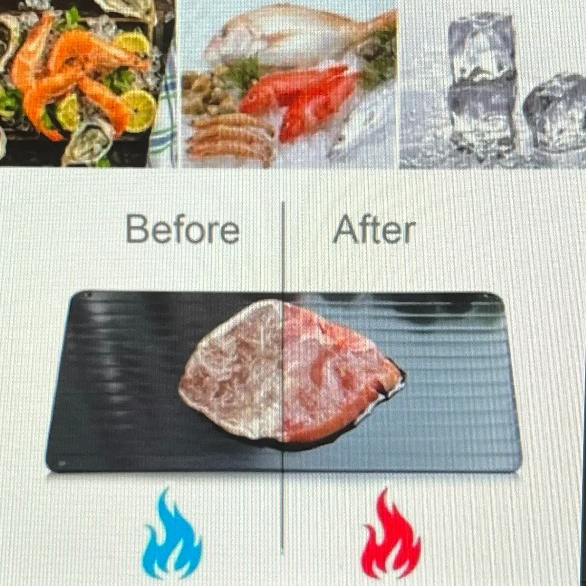 Fast defrosting thaw food tray for meat and seafood