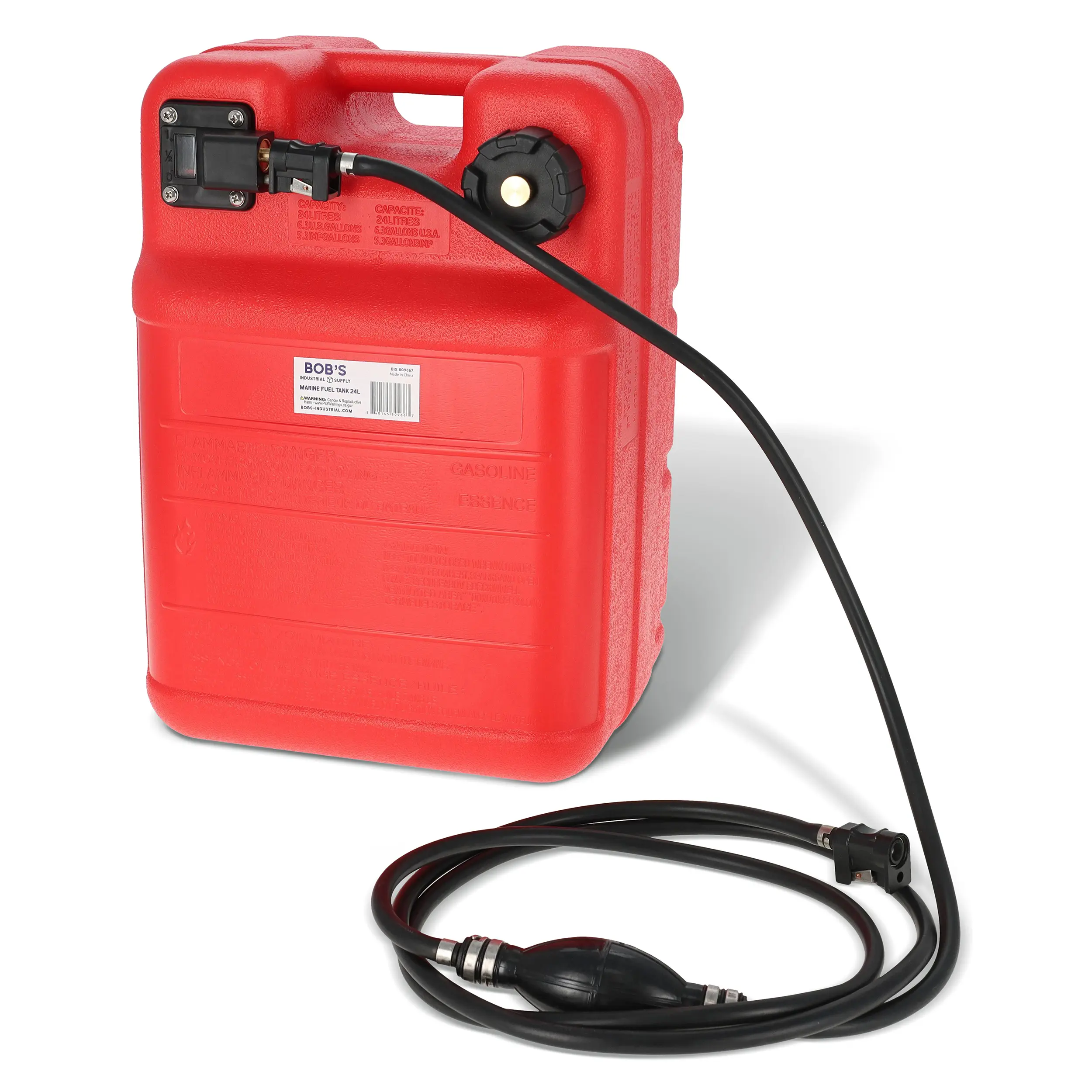 BISupply Boat Fuel Tank - Plastic Marine Outboard Boat Gas Tank with Fill Hose