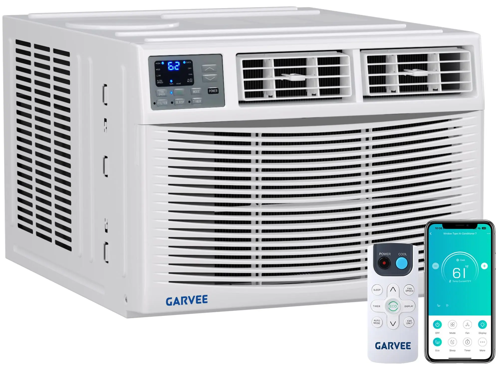 GAOMON Versatile 4-in-1 Cooling & Heating – 8000 BTU Window Air Conditioner & Heater Combo – Dehumidifier & Fan – WiFi/App & Remote Control – Works with Alexa – US Standard