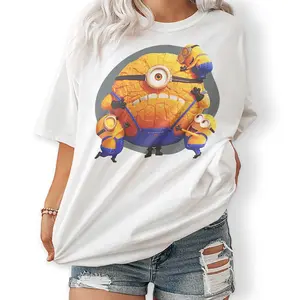 Despicable Me 4 - Mega Minions - Unisex Jersey T-shirt Summer Tee Sweatshirt, New Design for Women Lady - Full Size Full Color