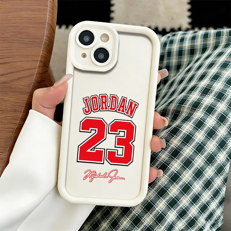 Jordan 23 Iconic Athlete Style Silicone TPU Phone Case - Shockproof, Waterproof Casing Cover Protector with Camera Guard - Personalized Sports Gift for iPhone 17,16,15,14,13,12,11 Plus Pro Max - Wireless Accessory Compatible A16