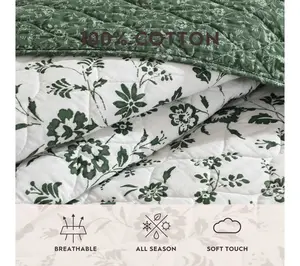 Laura Ashley Miranda Cotton Twin Quilt Set