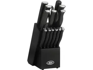 Oster Langmore 15 Piece Stainless Steel Blade Cutlery Set in Black