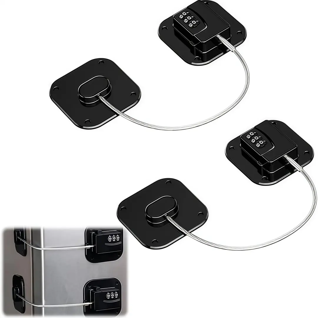 LMMAKE 2-Pack Password Safety Locks - No-Drill Anti-Theft Padlock Latch for Fridge, Closet (Anti-Pinch Security Hardware)