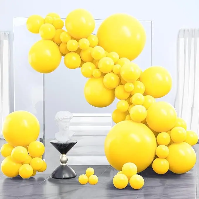 PartyWoo Yellow Balloons 100 pcs Different Sizes of 36 18 12 10 5 Inch Matte Light Yellow Latex Balloon Arch Kit Garland for Easter Bee Baby Shower Sunflower Birthday Graduation Decorations Yellow-Y55