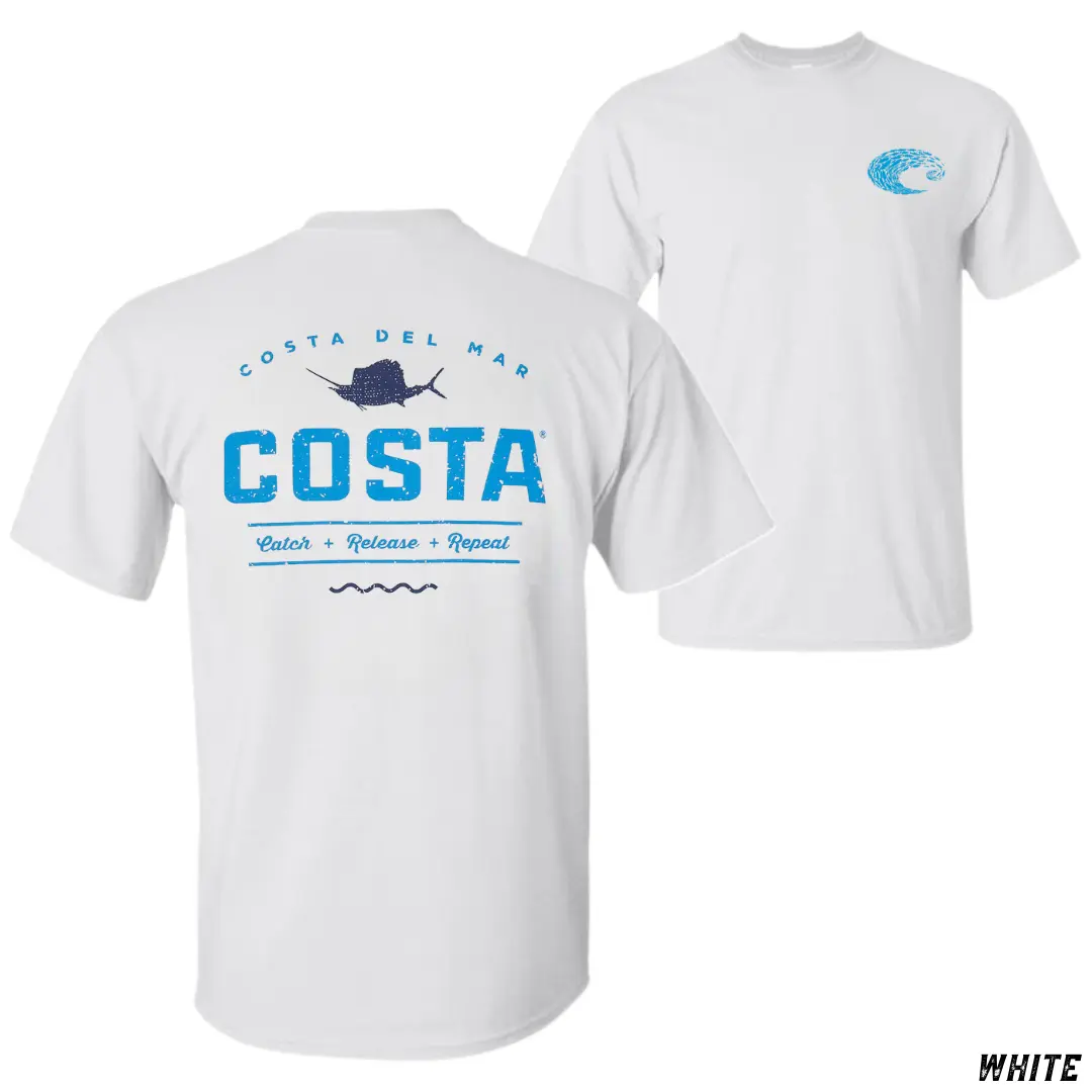 Costa Catch & Release T-Shirt, Vintage Fishing Graphic Tee, Soft Cotton Blend Shirt, Coastal Lifestyle Apparel for Men & Women, Deep Sea Angler Gift
