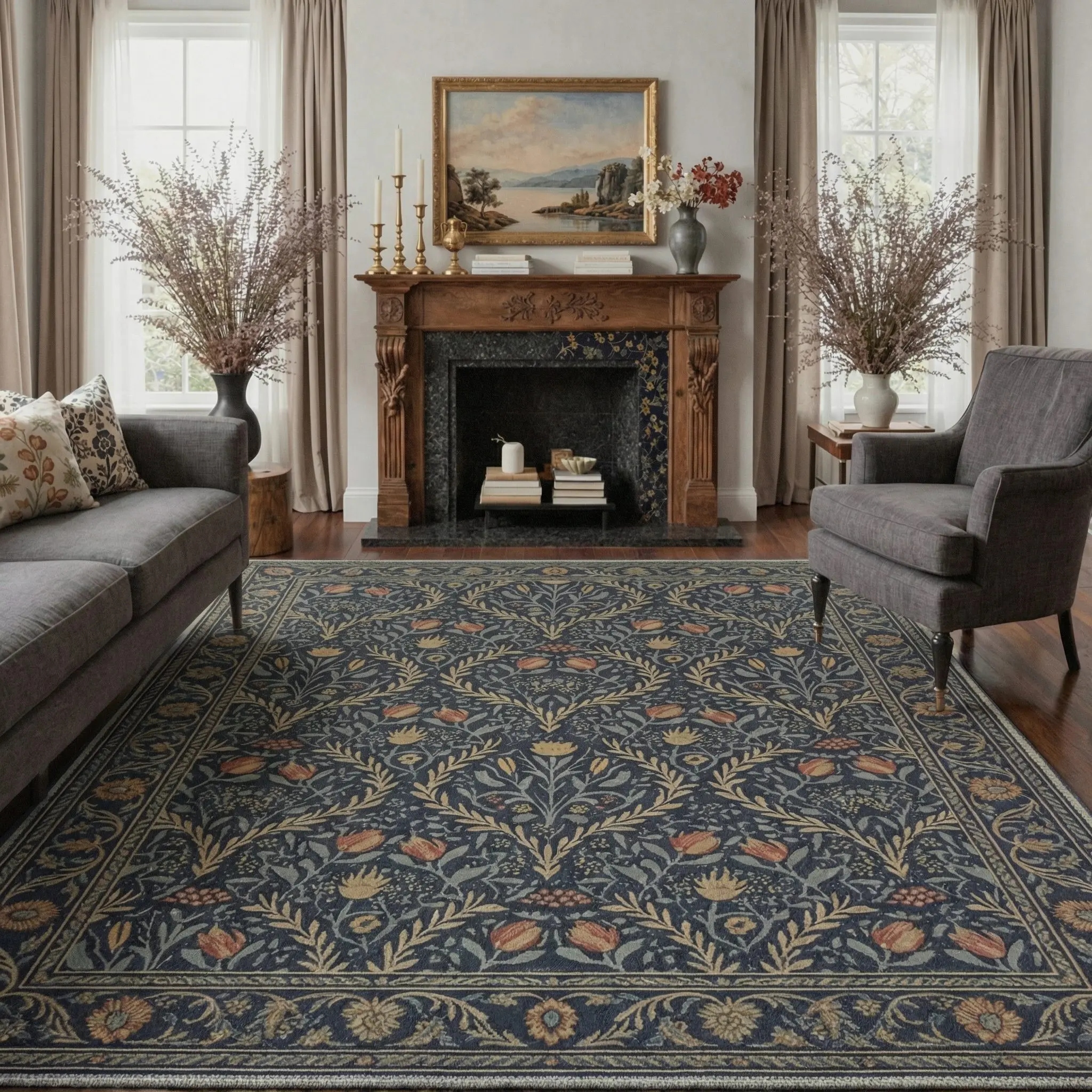 【Deals For You Days】GENIMO Carpet – Machine Washable, Pet Friendly, Soft Area Rug, Non-Slip Floor Rug, Perfect Home Decor for Any Room ,ARC1497-BLOOM