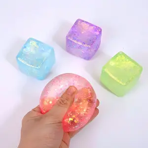 Squishy Sensory Stress Squeezing Cube for Adults: Best Calming Tool to Relieve Anxiety, Vent Mood and Improve Focus, Easter Basket Stuffers for Kids, Goodie Bag Stuffers