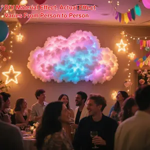 3D Lightning Cloud Lamp with Music Sync - USB-Powered Mood Light, DIY Smart RGB LED Light String, Suitable for Game Rooms, Stage Parties & Decorative Gifts | Party Decor, Mood Decorative Lights