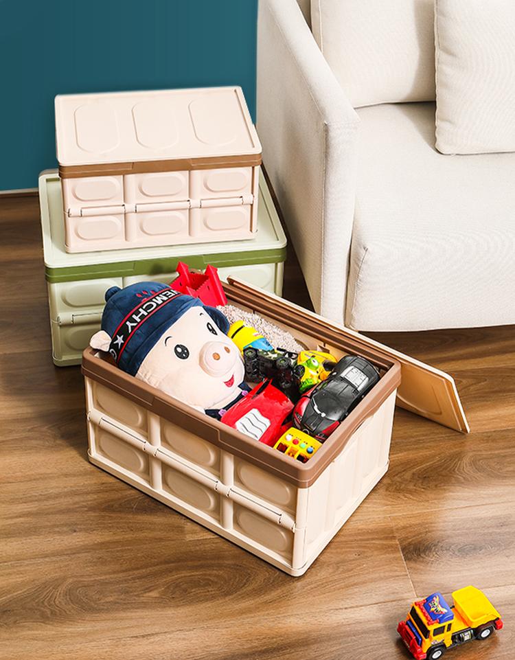 Collapsible Storage Bins with Lids Plastic Storage Containers for Organizing Stackable Storage Box Large Heavy Duty Utility Crates Space-Saving Durable