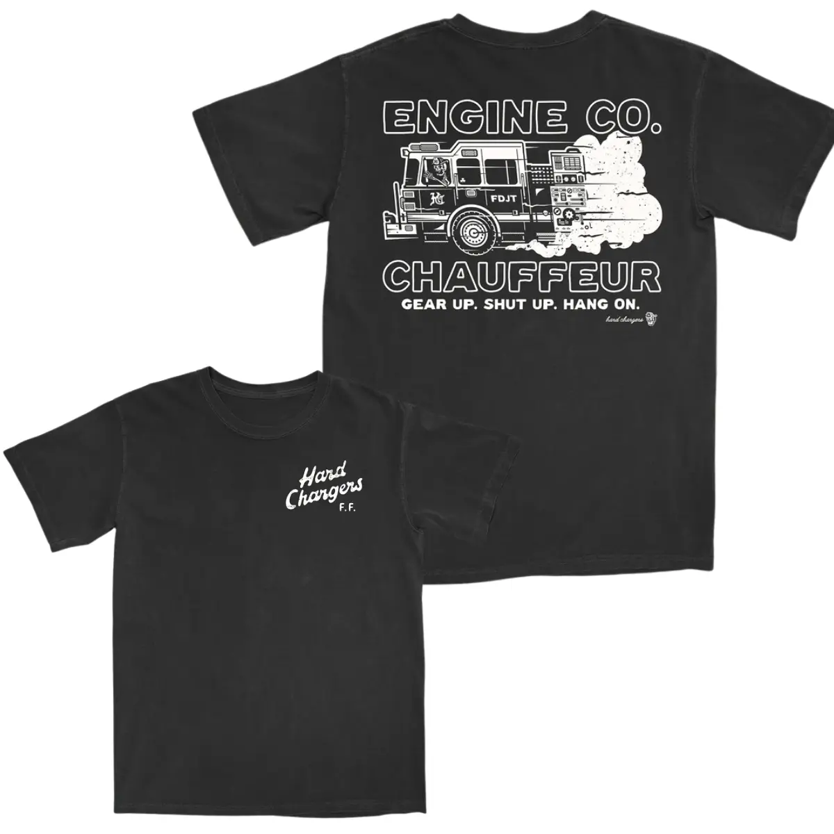 Engine Co Chauffeur Firefighter Tee | Vintage Fire Truck Driver Shirt - Heavy Cotton First Responder Gift For Firemen