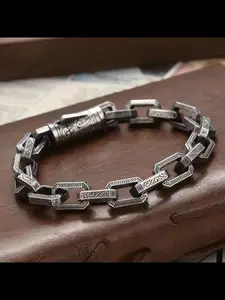 New Fashion Bamboo Texture Bracelet Creative Design Heavy Craft Vintage Men's Ring Versatile Accessory for All Occasions