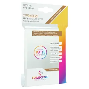 7 Wonders Matte Game Card Sleeves 67x103mm (80) GameGenic GG1059 Brown