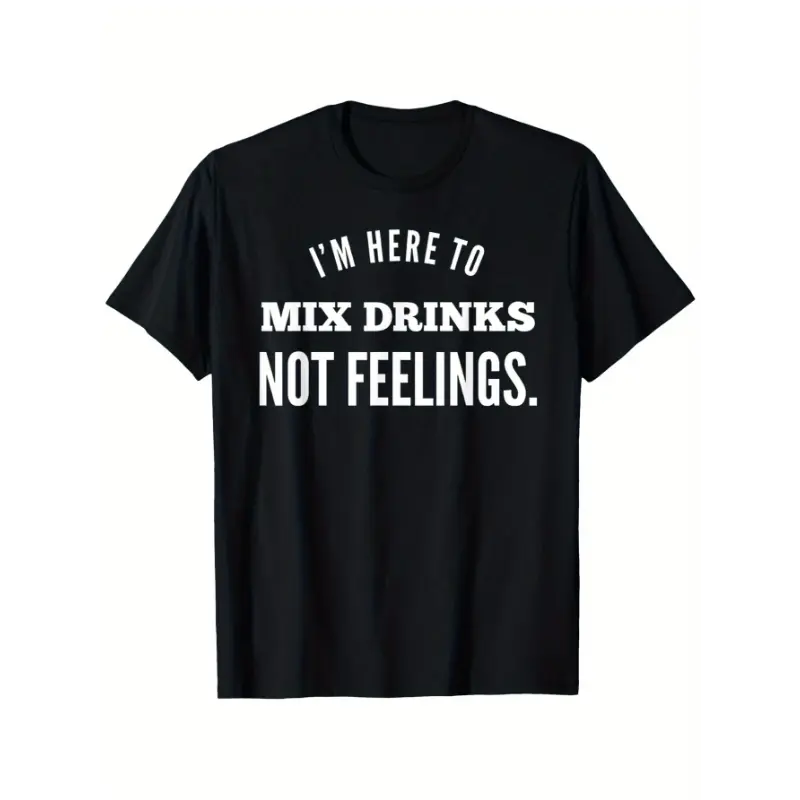 Men's Casual T-Shirt with a Funny Bartender Graphic Print, 100% Cotton Fitted Cut Short Sleeve Crew Neck, Shortsleeve, Fabric, Menswear, Foldable