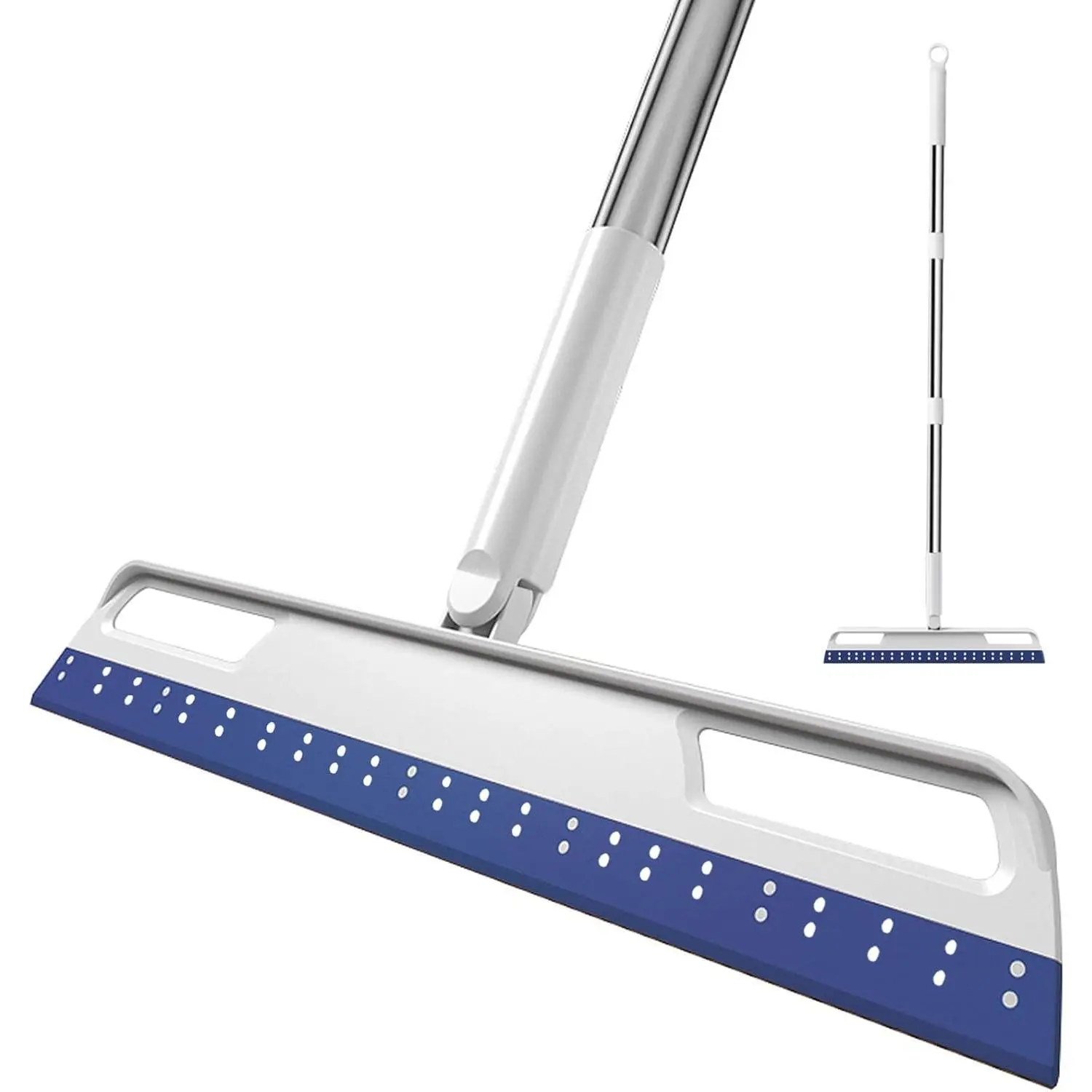 Multifunction Magic Broom, Extended Indoor Broom Detachable,3-in-1 Sweeper Removing Dust Liquid Hair, Adjustable Floor Squeegee, Pet Hair Remover Magic Broom as seen on tv (Blue)