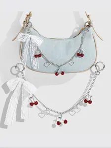 Y2K Style Cherry Bag Charm, High-Grade Cherry Bag Pendant Ornament, Exquisite Luxury Gift for Women, All Season Accessory, Fashion Bag Charms