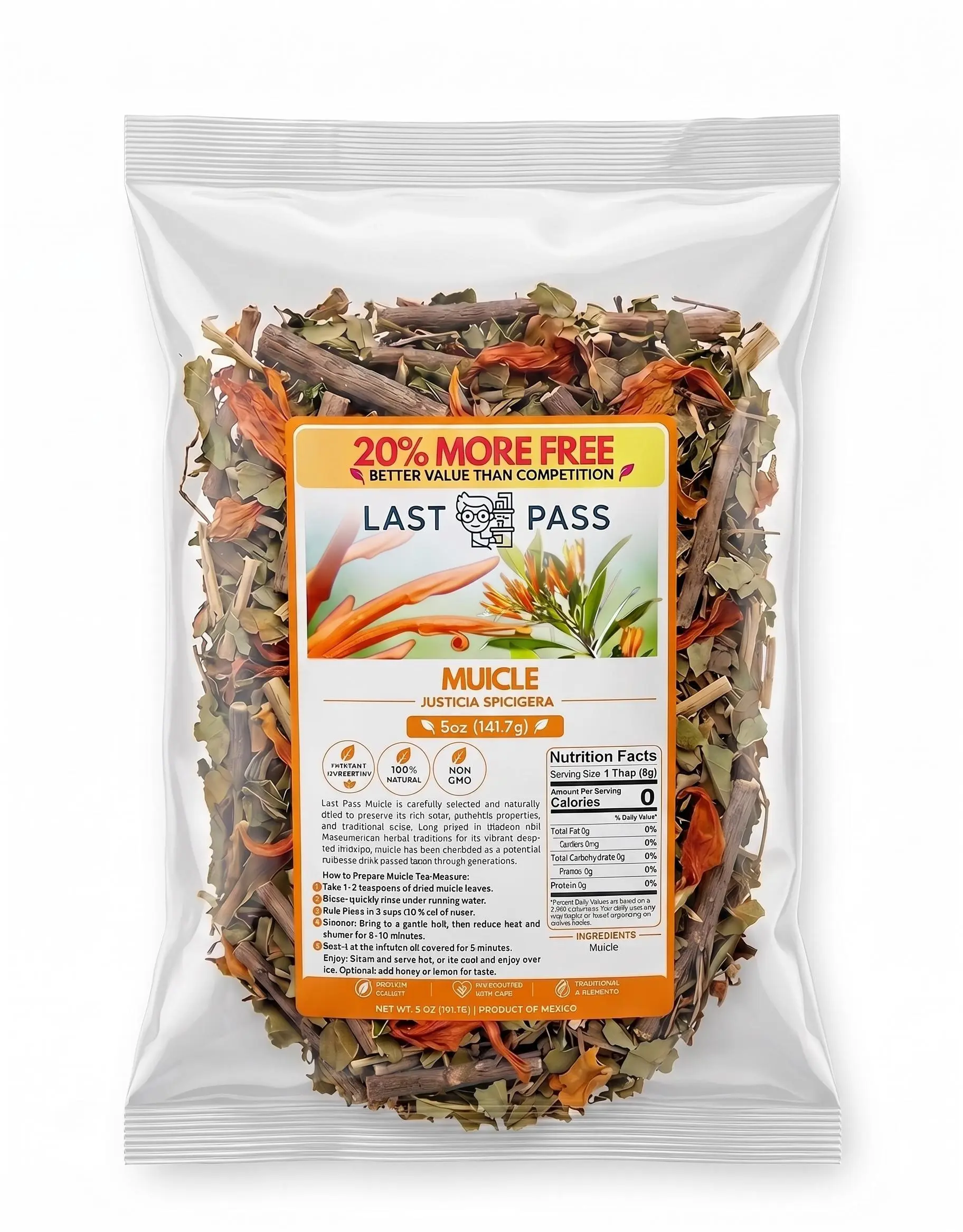 Last Pass Muicle | Té de Muicle | 100% Natural | 5 oz | Loose Leaf | Product of Mexico