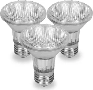 PAR20 Halogen Light Bulbs 35W, E26 Base, Dimmable Warm White Flood Light, 120V Indoor Spotlight for Ceiling, Kitchen & Track Lighting, 3-Pack