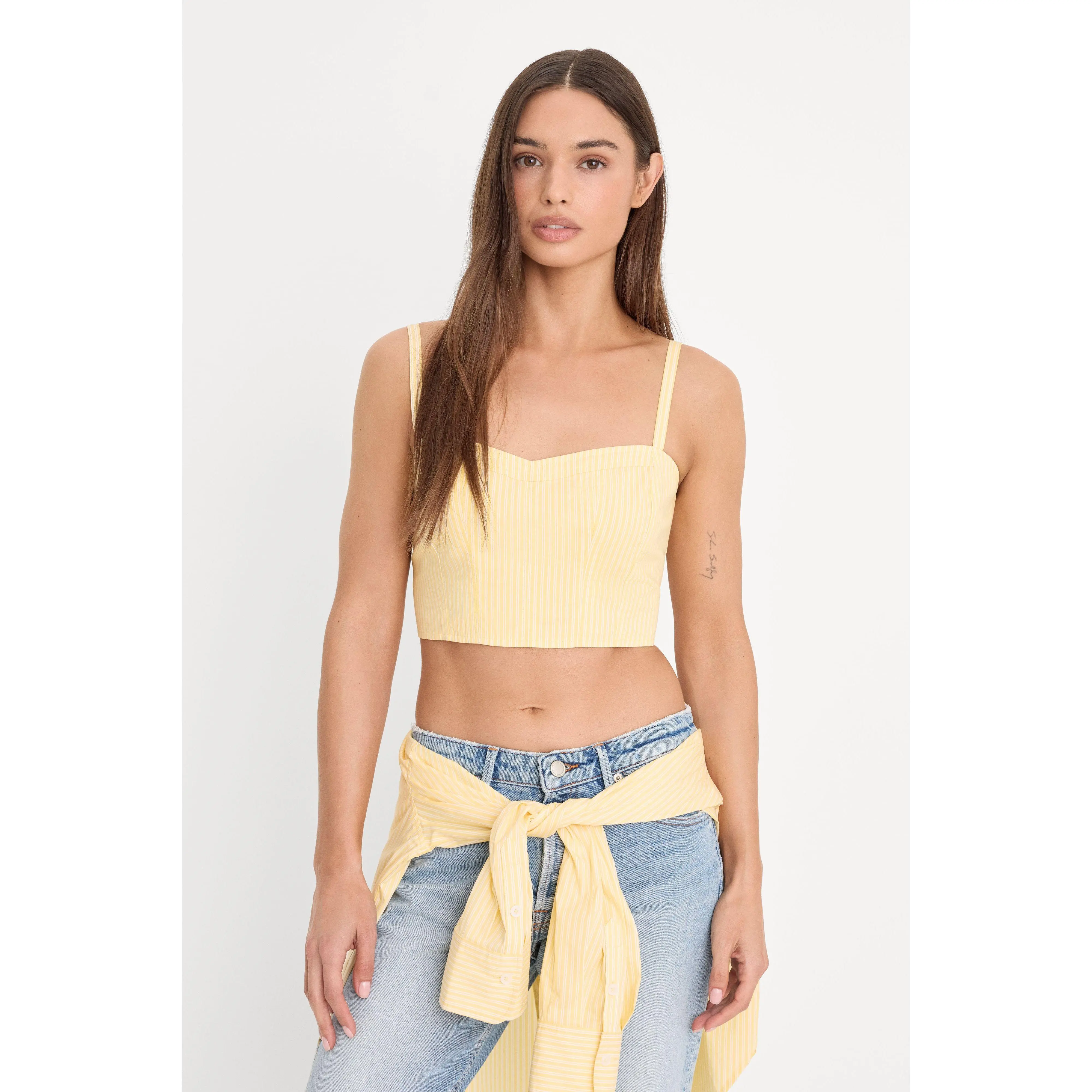 POPLIN BUSTIER CAMI TOP | BUTTERBEAM STRIPE