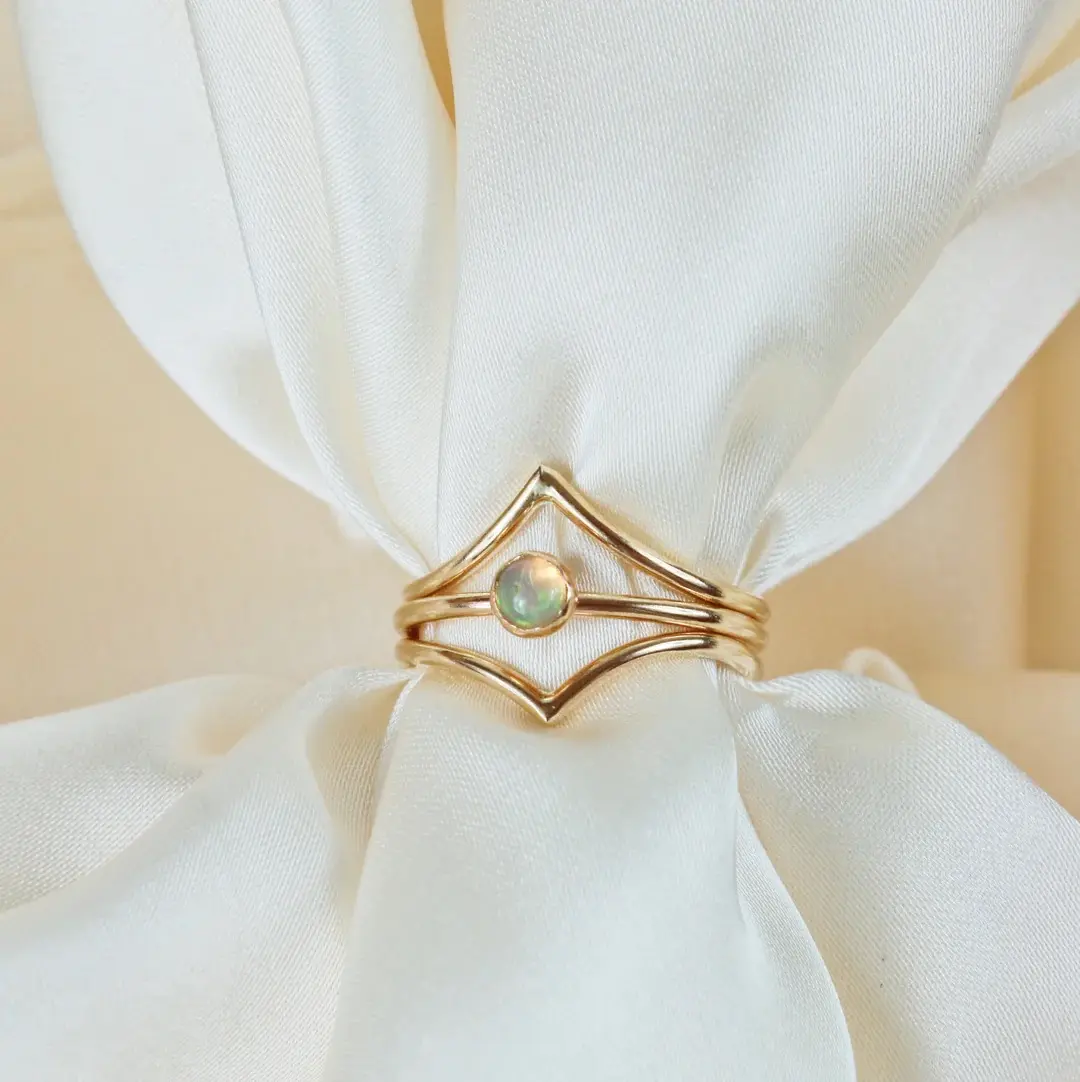 Opal Ring (set of 3) | Natural Crystal Opal Ring