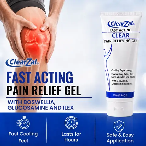 Clearzal  Soothing Cooling Gel 100g,  Relieving Body Gel, Cooling with Menthol and Frankincense, Cooling Massage Gel Cool and relax muscles, joints, waist, knees, shoulders and neck, and eliminate swelling [Star]