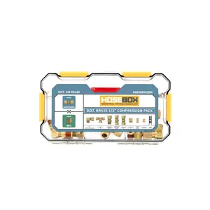 Hosebox D.O.T. 3/8" Brass Compression Air Brake Fittings Kit for System Maintenance & Repair - Reliable & Durable Components
