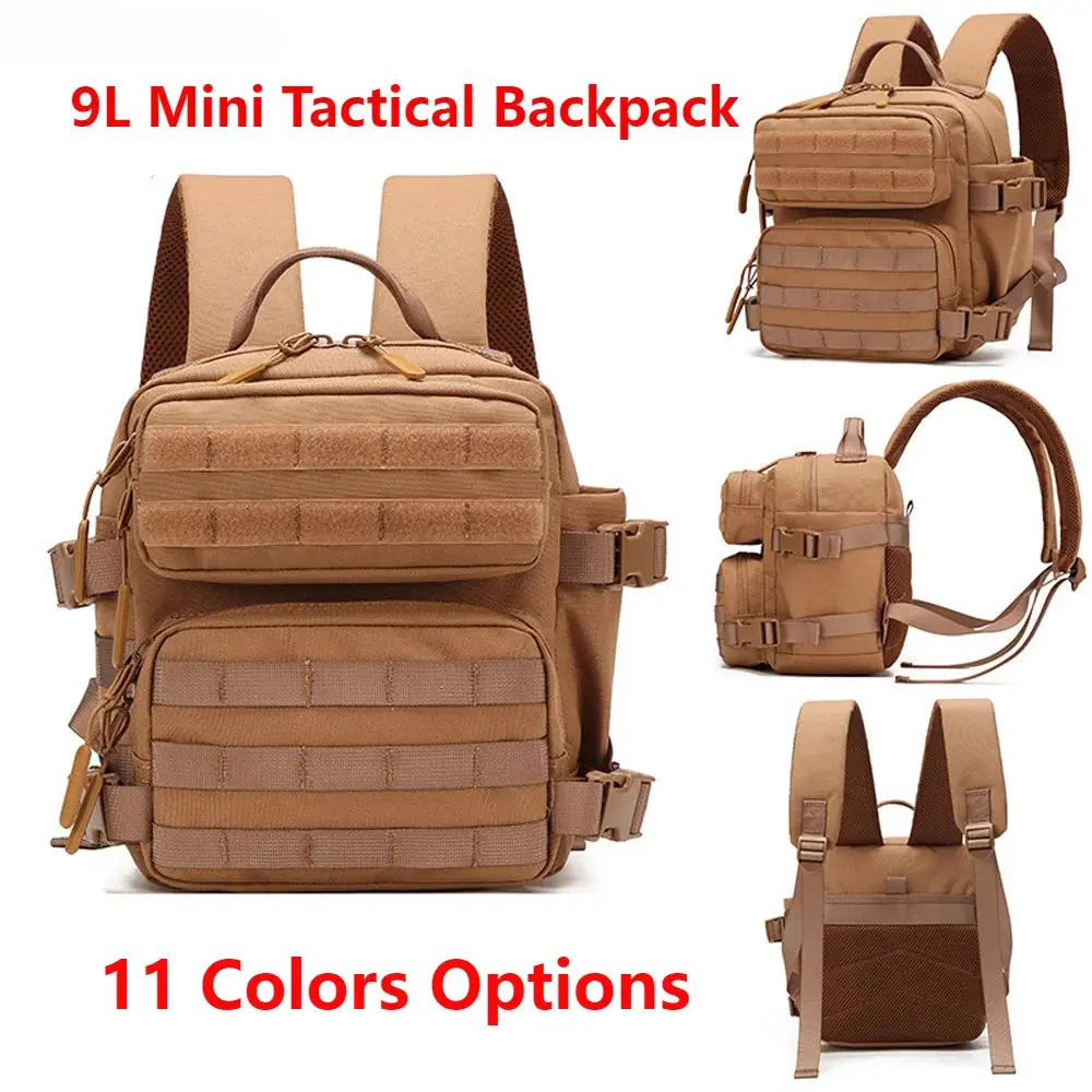 Unisex 9L MOLLE Tactical Backpack - EDC Sport Day Pack, Tactical Hiking Carry On Airline Compartment All-Terrain Backpacks, Tactical Backpacks