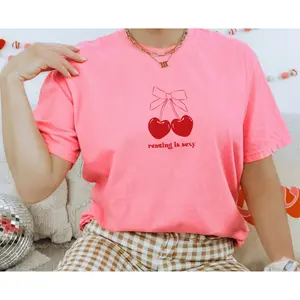Reading Is Sexy Shirt Bookish Coquette Shirt Coquette Clothing Coquette Top Cinnamon Girl Tees Hyper Feminine Bookish Things Cherry Shirt