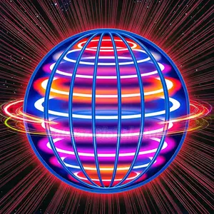 Hand Controlled UFO Flying Ball 360° Rotating Suspension Cosmic Globe LED Color Light Indoor Outdoor Toy for Kids Boys Gifts Fun