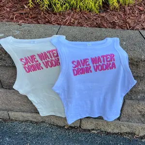 Pink Summer Booze Razor Back Tank Tops