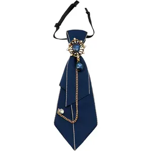 *Z-NKL46  Adjustable Ties for Women Vintage Womens Tie with Crystal, Pre-Tied Neck Tie for Women Girls Party School Work Casual