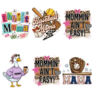6 PCS/Set  Mama Mother's Day 22cm/8.66inch Pattern DIY Iron On Patch, Washable Heat Transfer Sticker For Clothes Throw Pillow
