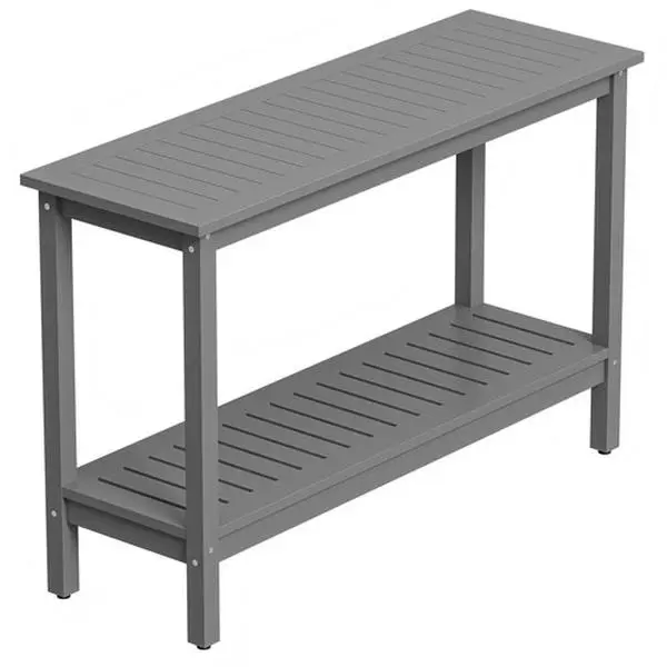 Zenstyle Console Table 48" Patio Side Accent Table Multifunctional with Foot Sliders Grey