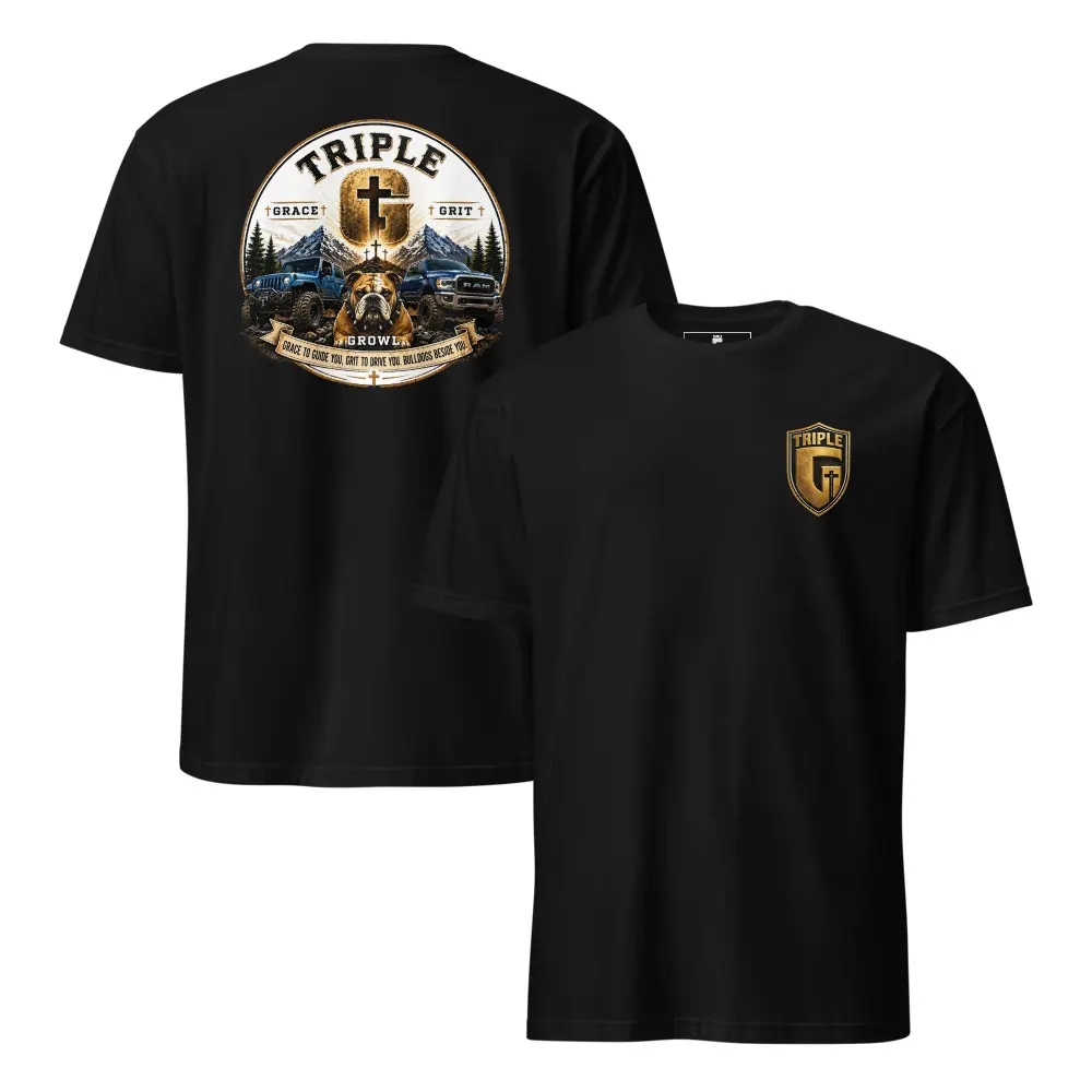 Triple G Original Unisex Short-Sleeve Knit T-Shirt, Men's Tops, M Size, Casual Wear for All Seasons