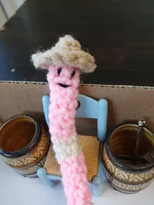 Handmade Crochet Cowboy Wormie, The Cowboy
