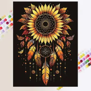 Sunflower Pattern DIY Diamond Arts Colorful Painting Kit without Frame, DIY 5D Diamond Arts Colorful Painting for Bedroom Wall Decor, Handmade Gifts