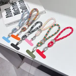 Autumn and winter color plush mobile phone short lanyard mobile phone love short lanyard mobile phone case fixing pad clip lanyard